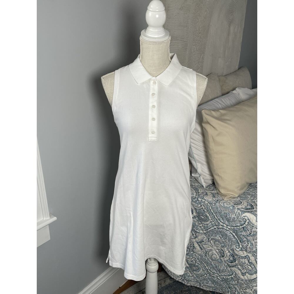Aerie OFFLINE Sleeveless Polo Dress White Size Small Stretch Casual Athleisure